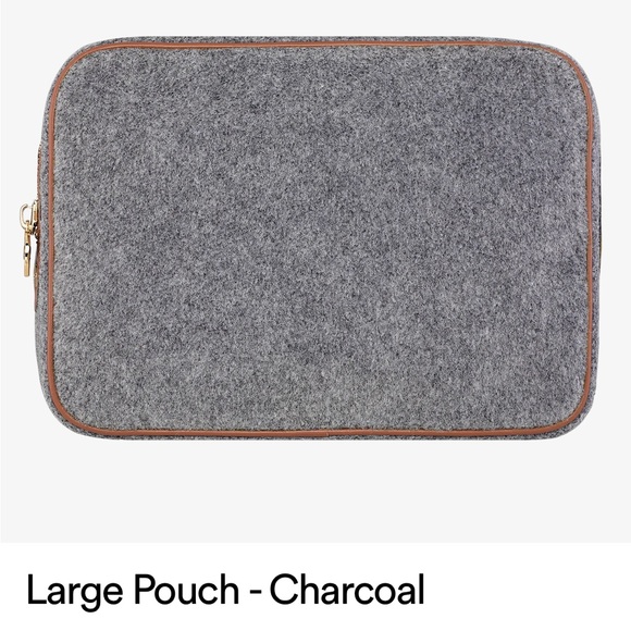 Stoney Clover Lane Large Pouch (sweater grey camel vegan leather) gift wrapped
